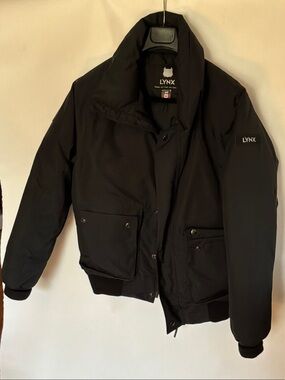 Men's Black Bomber Jacket with Utility Pockets